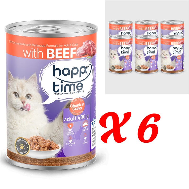 HAPPY TIME BONITO SIĞIR P.ET SOS YETİŞKİN KEDİ KON 6x400GR