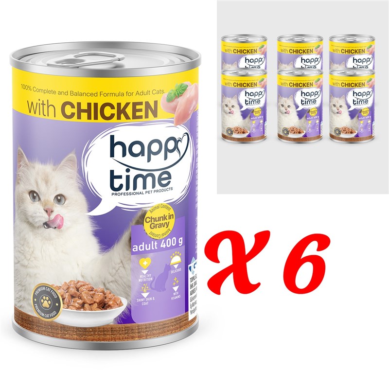 HAPPY TIME BONITO TAVUK P.ET SOSLU YETİŞKİN KEDİ KON 400GR*12