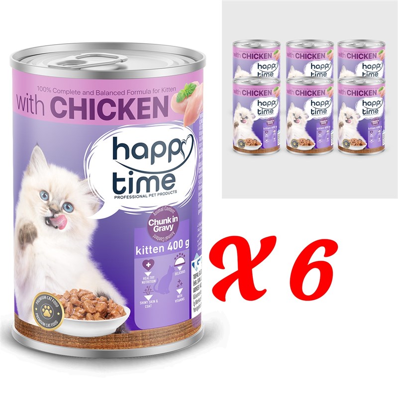 HAPPY TIME BONITO TAVUK P.ET SOSLU YAVRU KEDİ KON 6x400GR