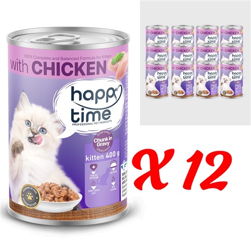 HAPPY TIME BONITO TAVUK P.ET SOSLU YAVRU KEDİ KON 12x400GR HAPPY TIME BONITO TAVUK P.ET SOSLU YAVRU KEDİ KON 12x400GR