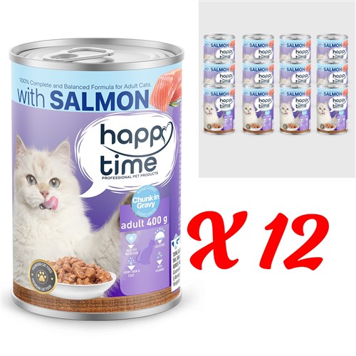 HAPPY TIME BONITO SOMON P.ET SOS YETİŞKİN KEDİ KON 12x400GR HAPPY TIME BONITO SOMON P.ET SOS YETİŞKİN KEDİ KON 12x400GR