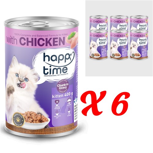 HAPPY TIME BONITO TAVUK P.ET SOSLU YAVRU KEDİ KON 6x400GR HAPPY TIME BONITO TAVUK P.ET SOSLU YAVRU KEDİ KON 6x400GR