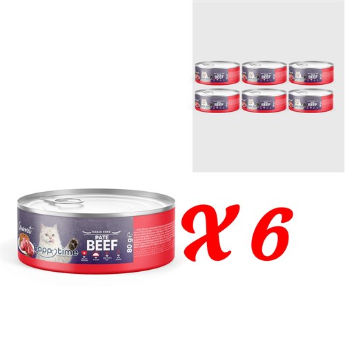 HAPPY TIME SIĞIR ETLİ EZME YETİŞKİN KEDİ KON 6x80GR HAPPY TIME SIĞIR ETLİ EZME YETİŞKİN KEDİ KON 6x80GR