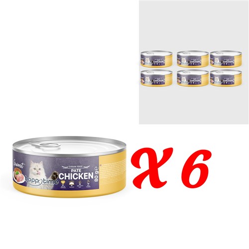 HAPPY TIME TAVUKLU EZME YETİŞKİN KEDİ KONSERVE 6x80GR HAPPY TIME TAVUKLU EZME YETİŞKİN KEDİ KONSERVE 6x80GR