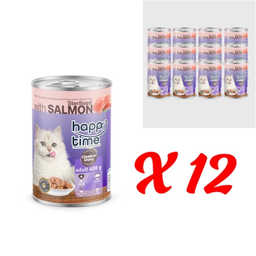 HAPPY TIME BONITO SOMON P.ET SOS KISIR KEDİ KON 12x400GR HAPPY TIME BONITO SOMON P.ET SOS KISIR KEDİ KON 12x400GR