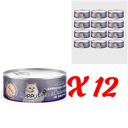 HAPPY TIME TAVUK TİFTİK KALAMAR SOSLU YETİŞKİN KEDİ KON 12x70GR