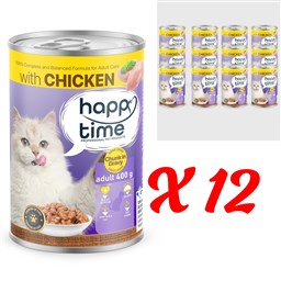 HAPPY TIME BONITO TAVUK P.ET SOSLU YETİŞKİN KEDİ KON 12x400GR