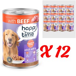 HAPPY TIME BONITO SIĞIR P.ET SOS YETİŞKİN KÖPEK KON 12x400GR