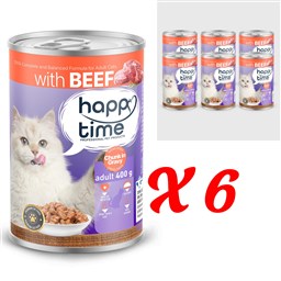 HAPPY TIME BONITO SIĞIR P.ET SOS YETİŞKİN KEDİ KON 6x400GR