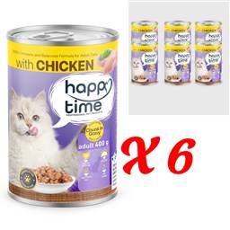 HAPPY TIME BONITO TAVUK P.ET SOSLU YETİŞKİN KEDİ KON 400GR*12