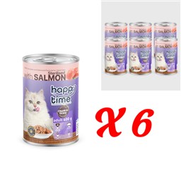 HAPPY TIME BONITO SOMON P.ET SOS KISIR KEDİ KON 6x400GR