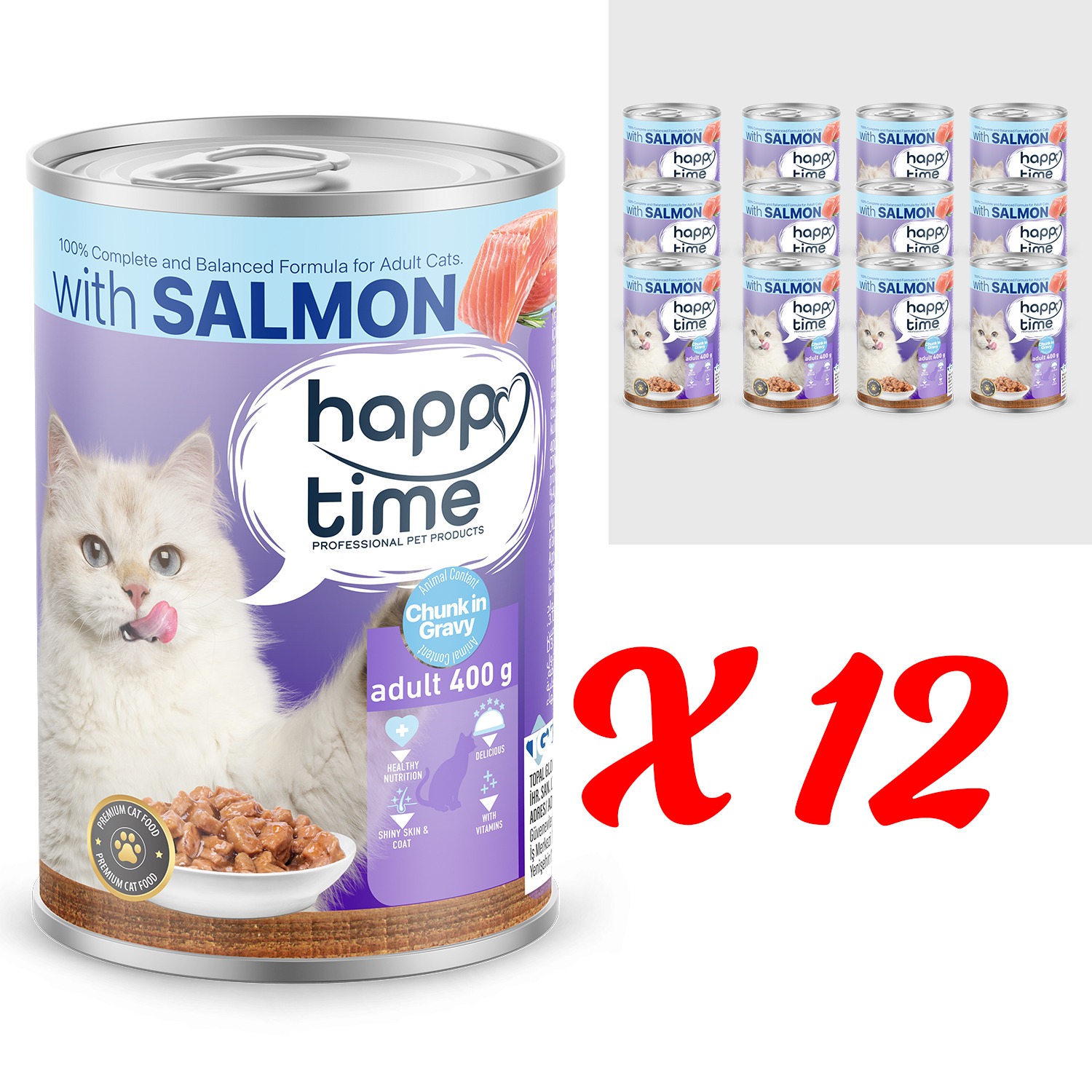 HAPPY TIME BONITO SOMON P.ET SOS YETİŞKİN KEDİ KON 12x400GR