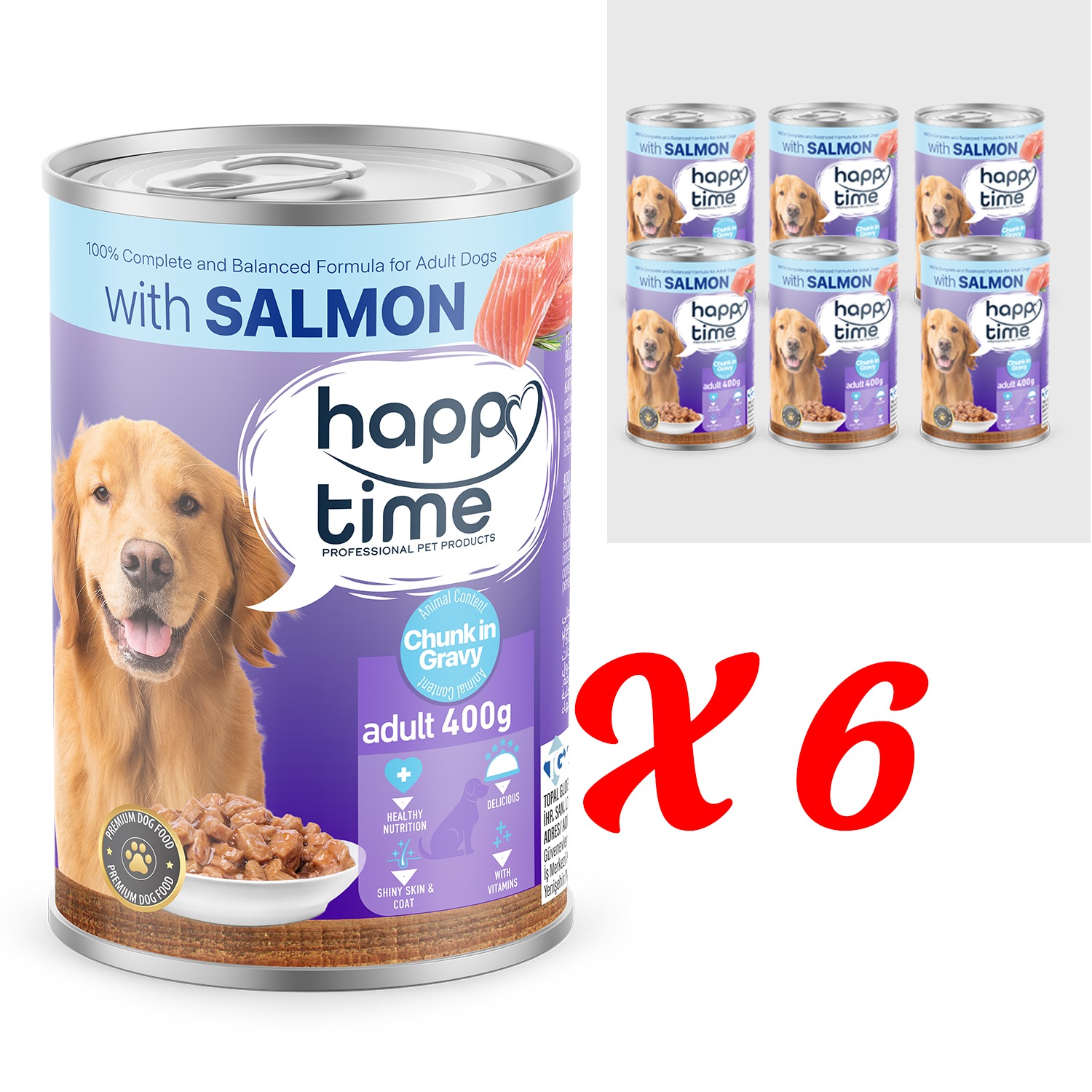 HAPPY TIME BONITO SOMON P.ET SOS YETİŞKİN KÖPEK KON 6x400GR