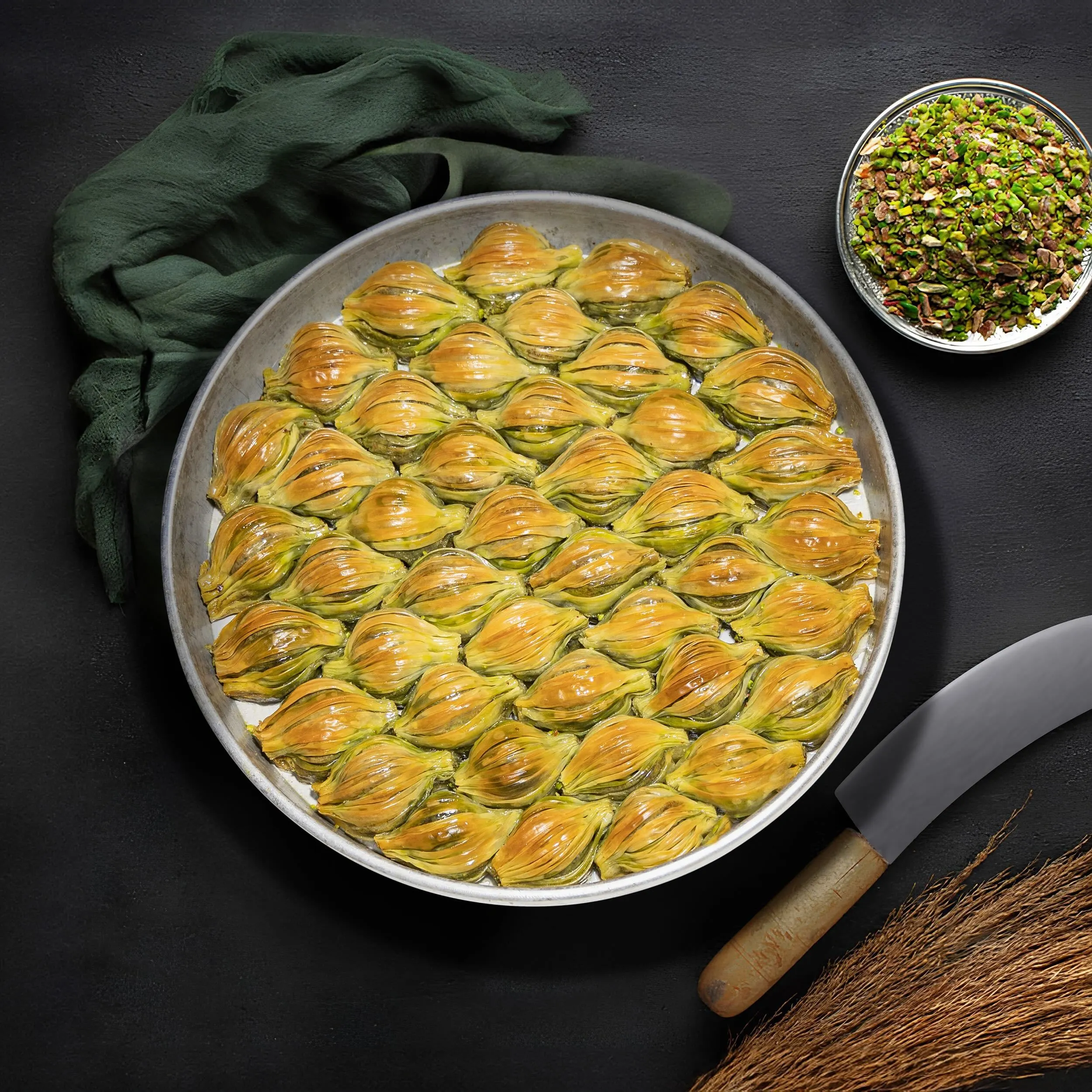 Midye Baklava mit Pistazien (0,5 Kg)