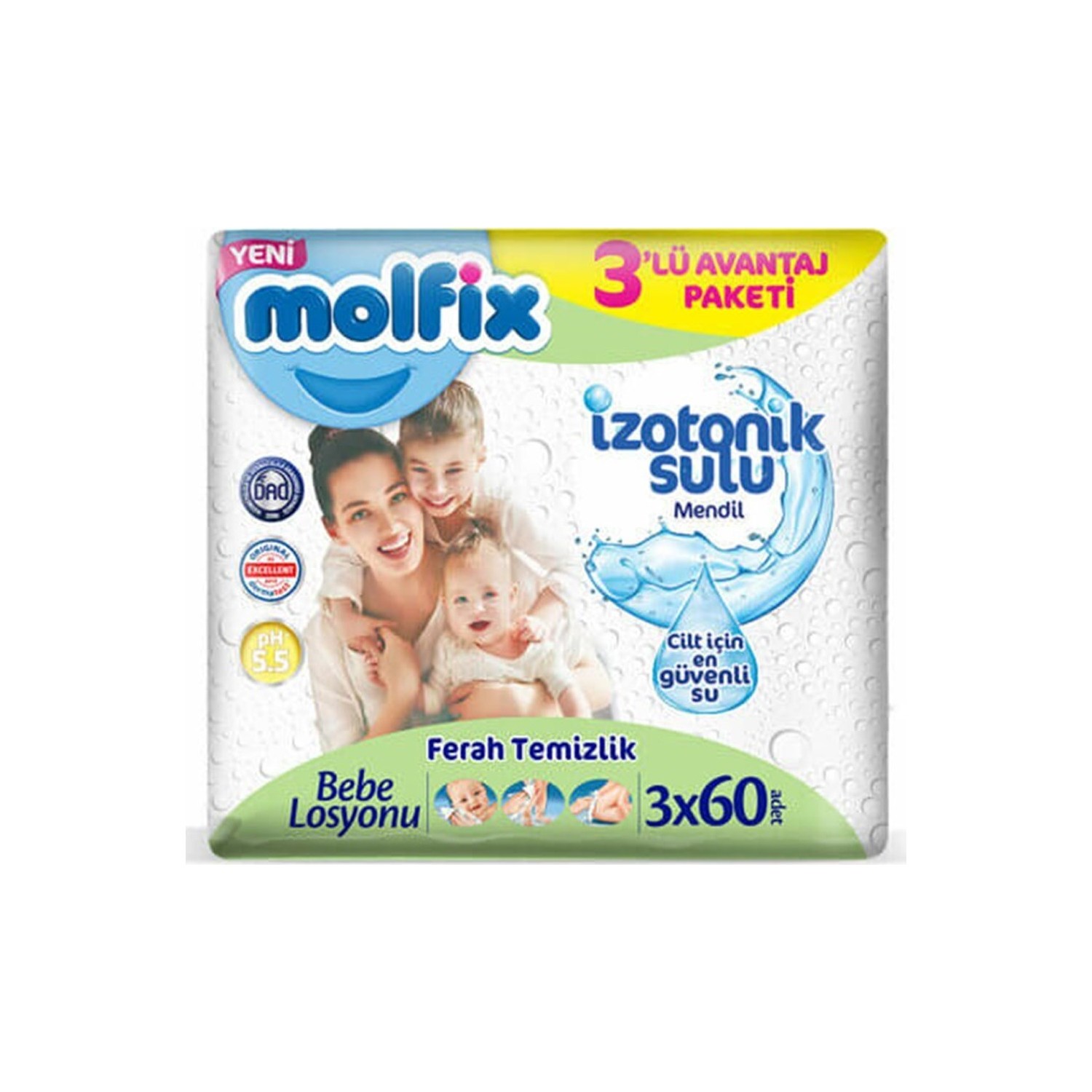 Molfix Yenidoğan İzotonik Islak Mendil 3x50 Adet