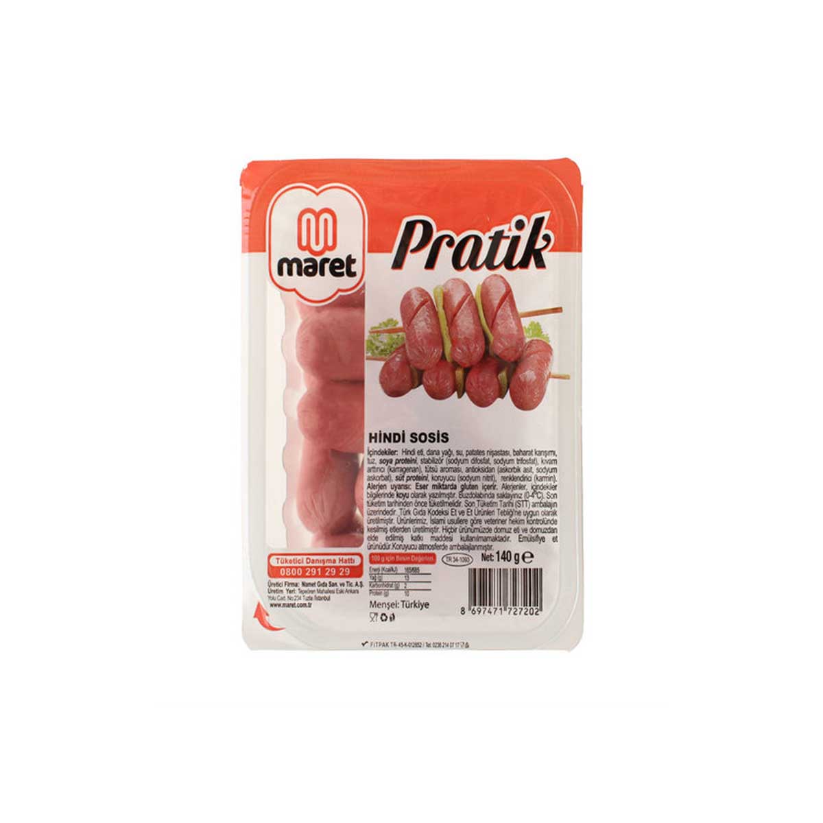 Maret Hindi Sosis Pratik 140 Gr