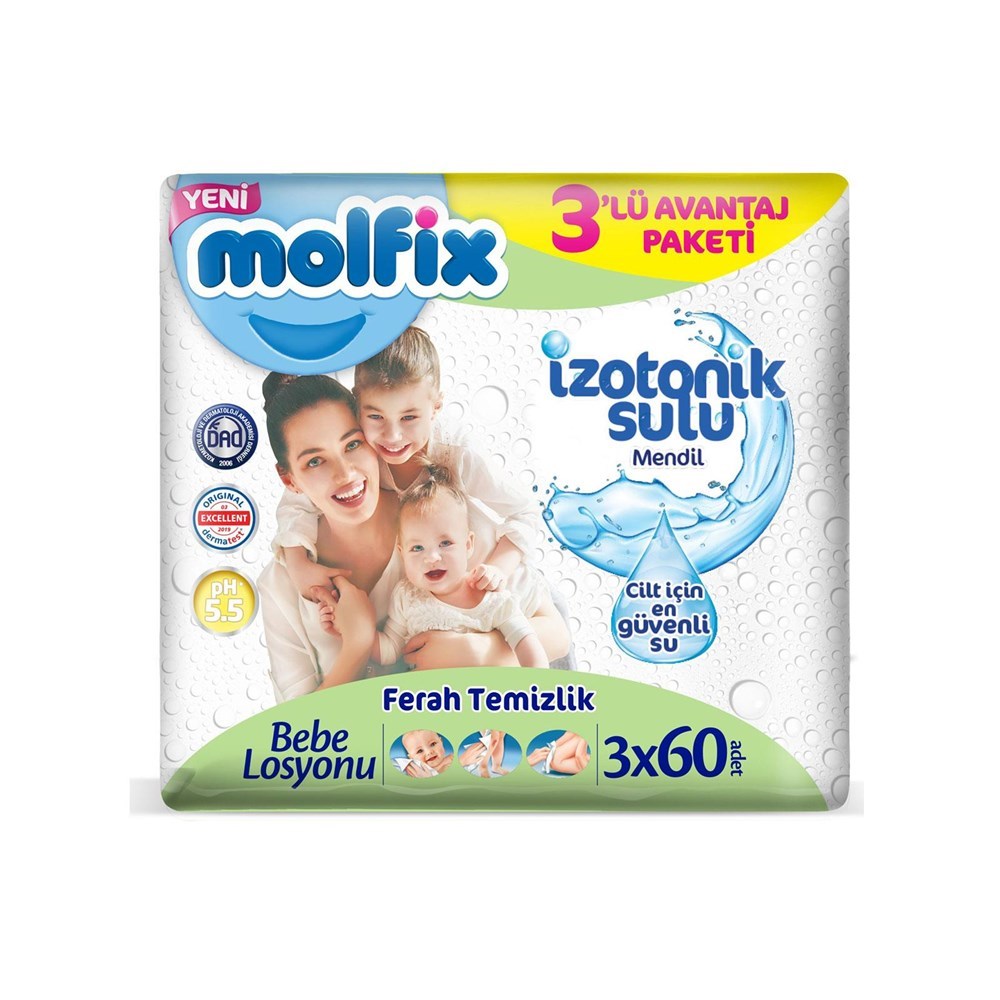 MOLFIX IZOTONIK ISLAK HAVLU 3X60 FERAH TEMIZLIK 