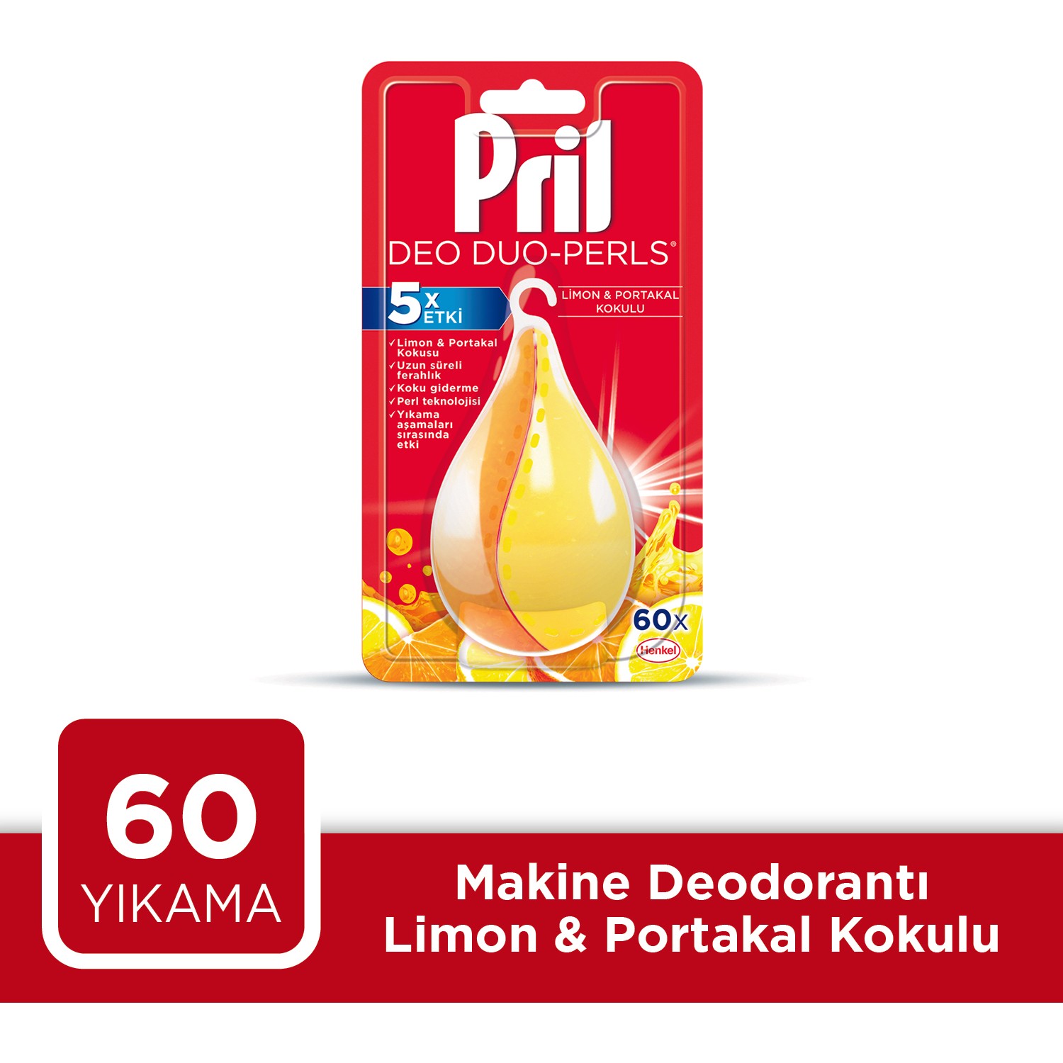 Pril Deo Duo-Perls Limon Portakal Bulaşık Makinesi Koku Giderici 17 Gr